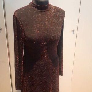 H&M Shimmering Black Long Sleeve Dress